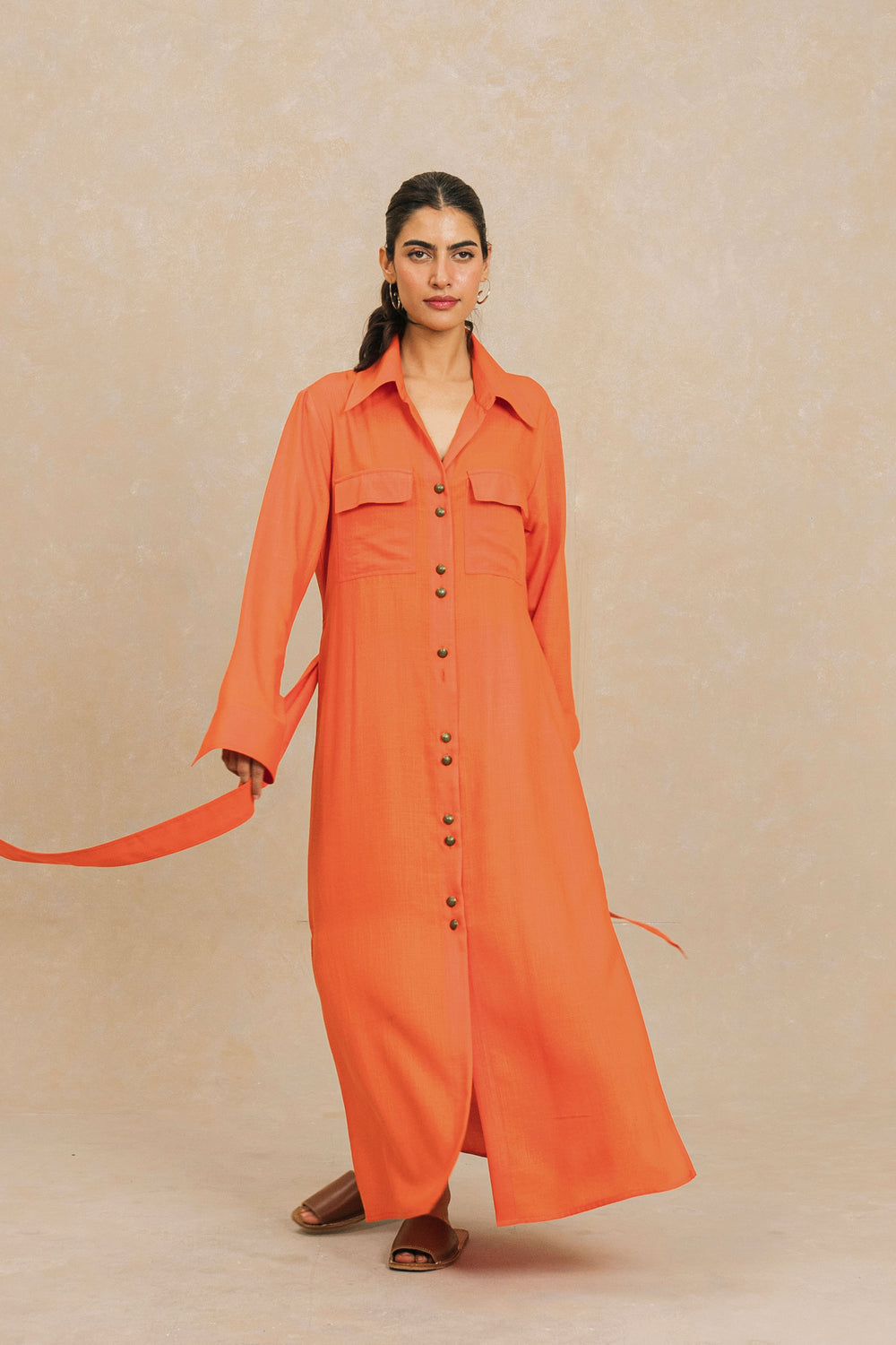 Orange Safari Long Dress