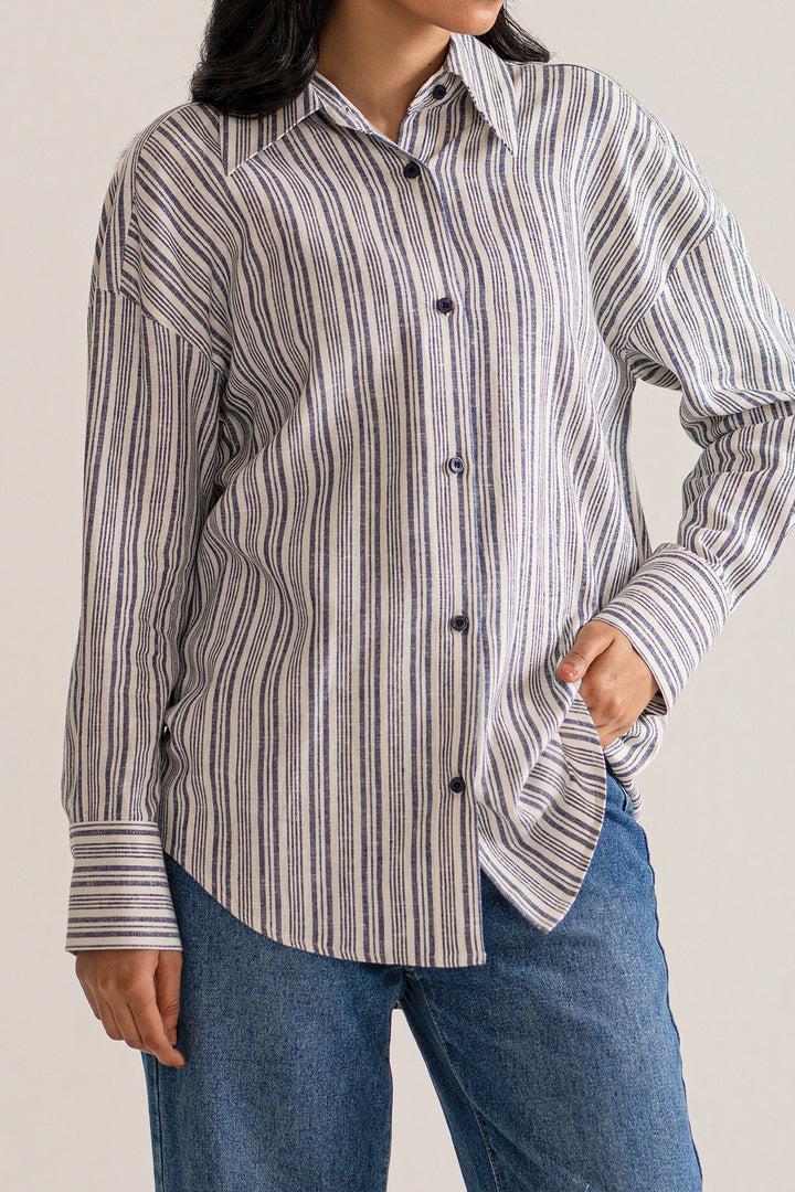 White Striped Linen Shirt