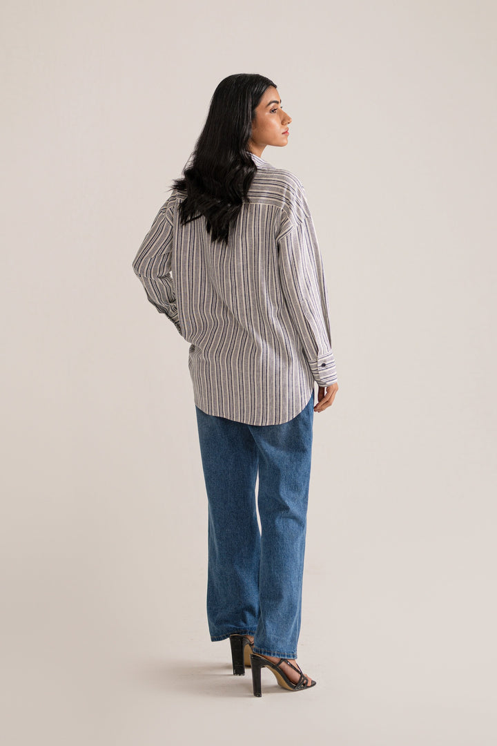 Blue Striped Linen Shirt