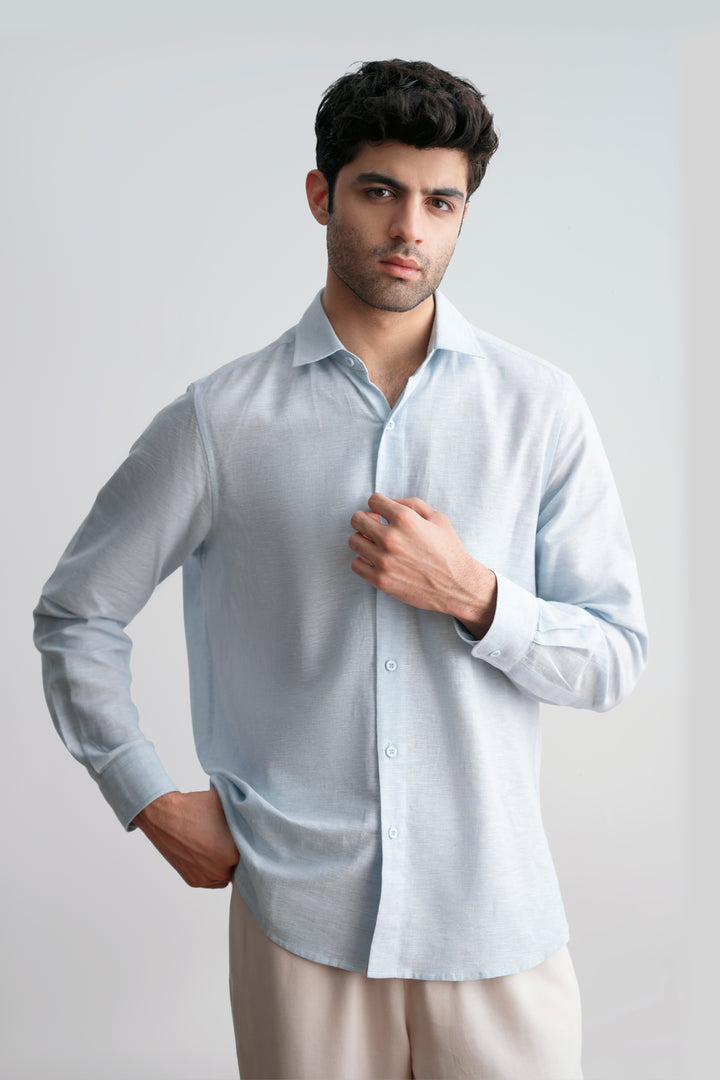 Sky Blue Linen Shirt