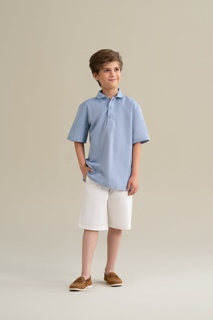 Blue Textured Shirt