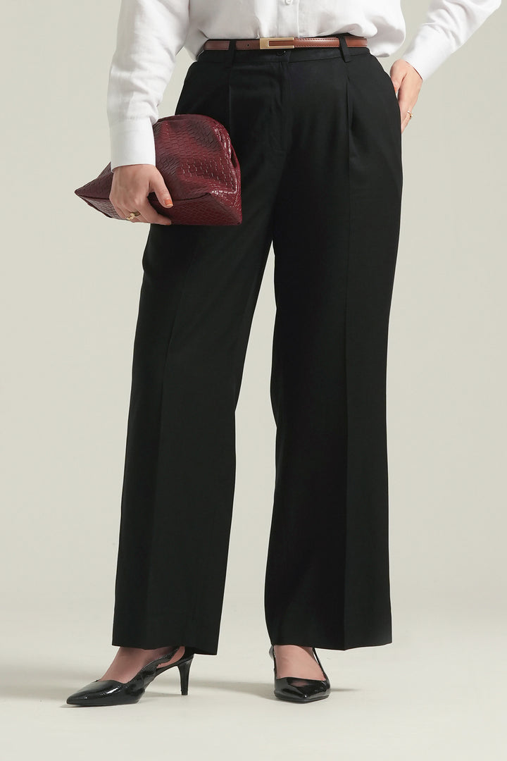 Black Straight Fit Trouser