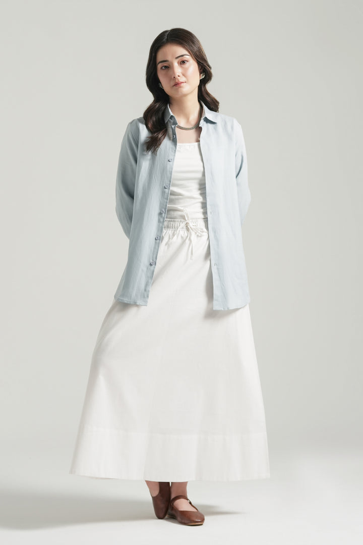 Ice Blue Linen Shirt