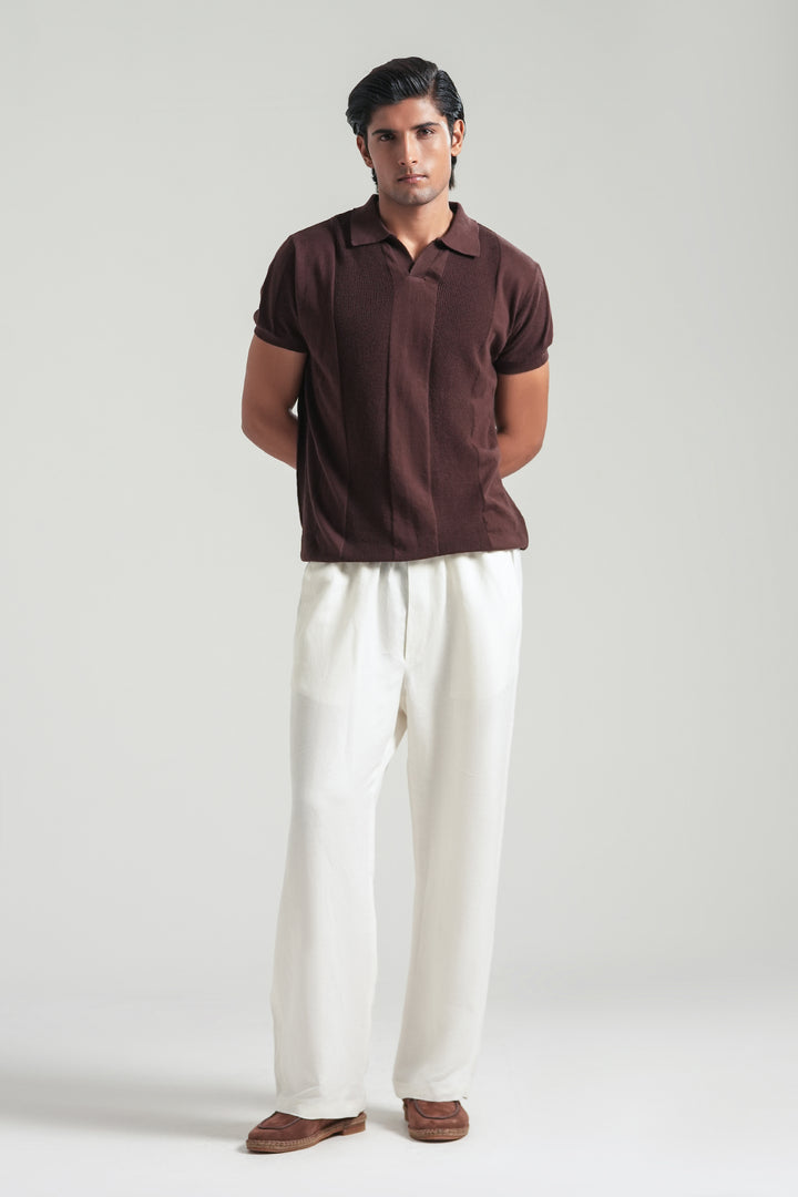 Brown Knitted Polo