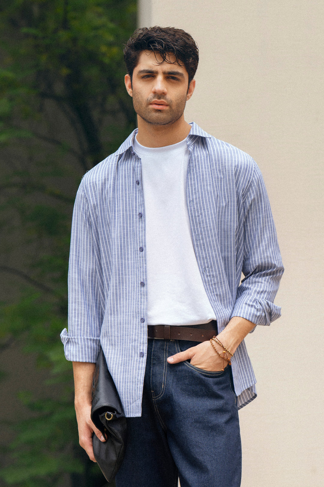 Blue Striped Linen Shirt
