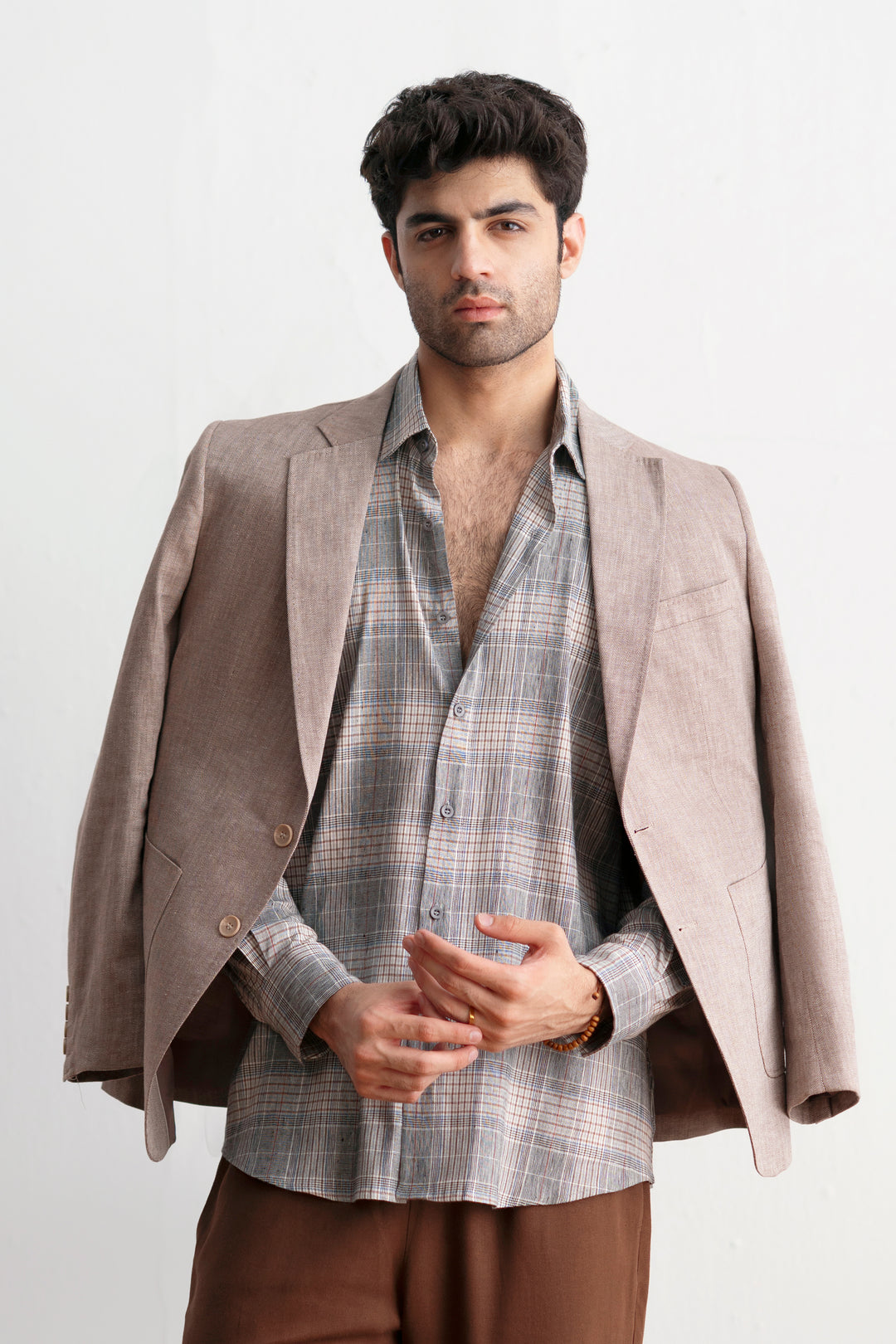 Brown Linen Blazer
