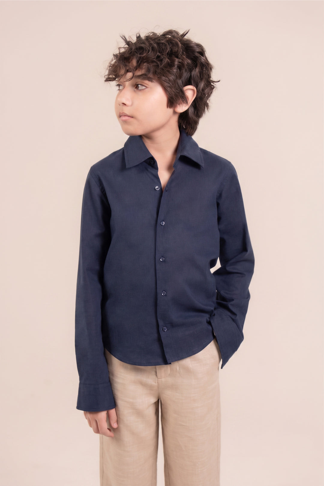 Navy Linen Shirt