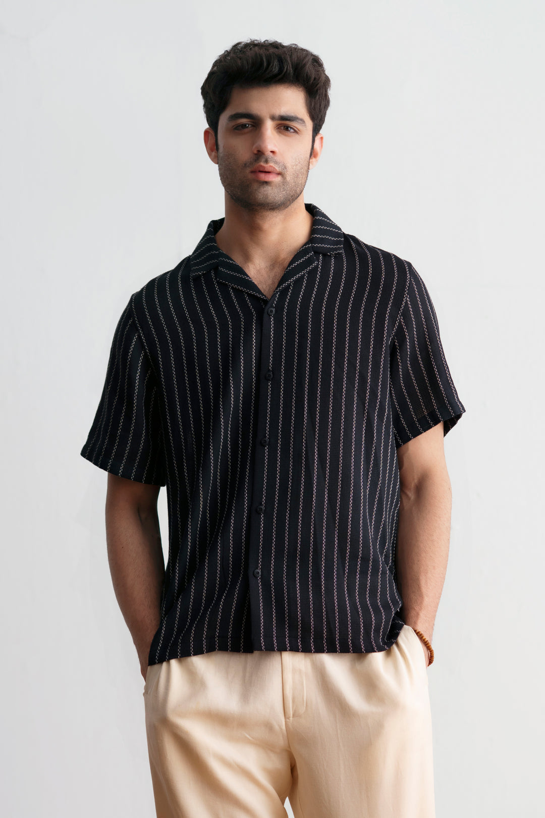 Black Striped Resort Shirt