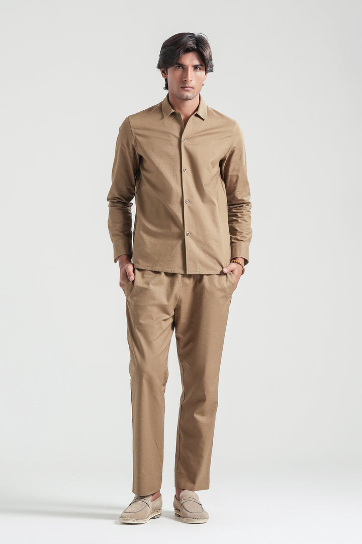 Brown Linen Co-Ord Set