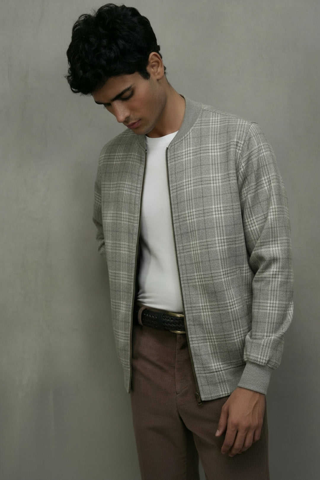 Light Gray Bomber Jacket