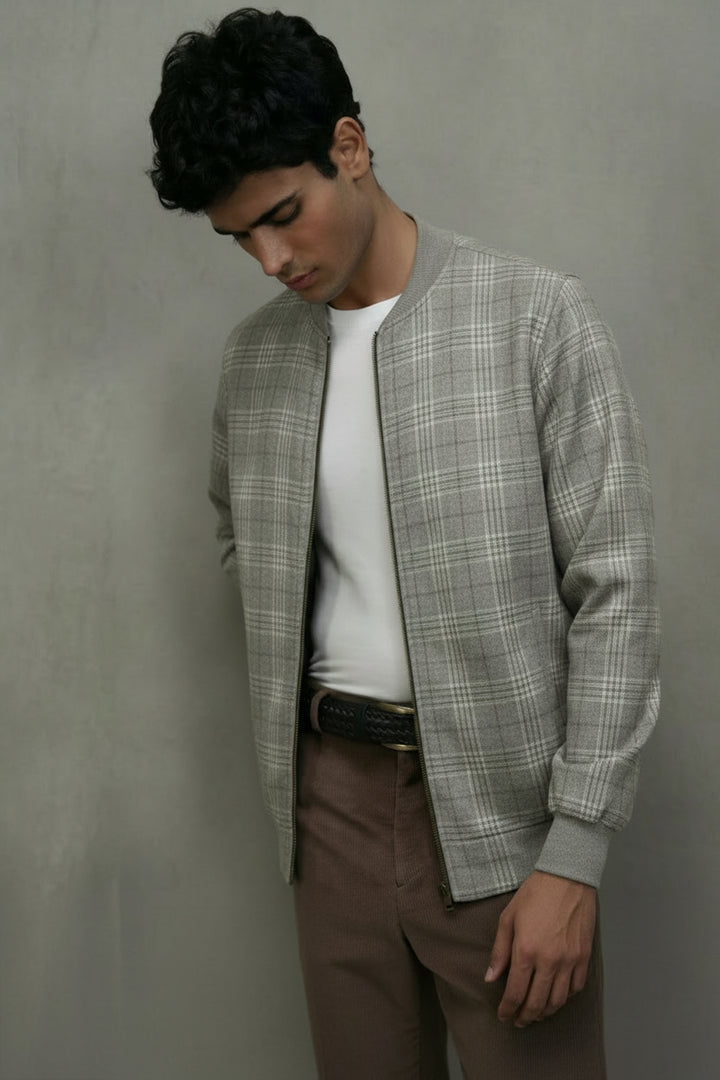 Light Gray Bomber Jacket