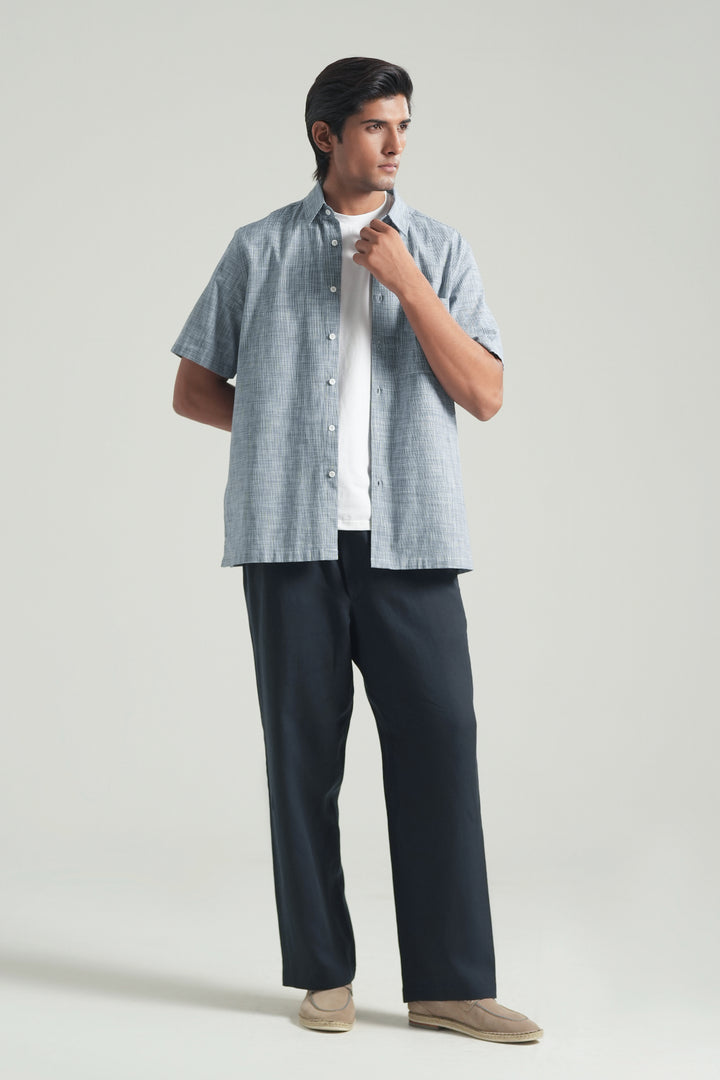 Blue Short Sleeves Shirt