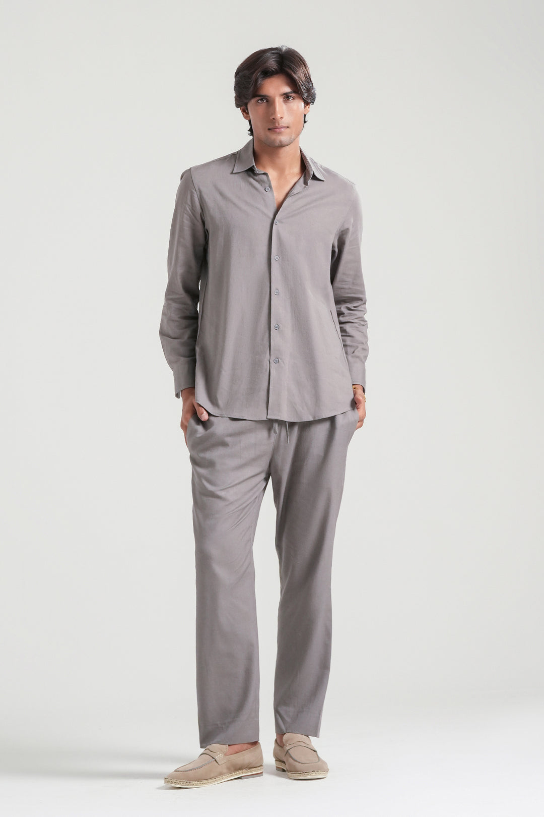 Grey Linen Co-Ord Set