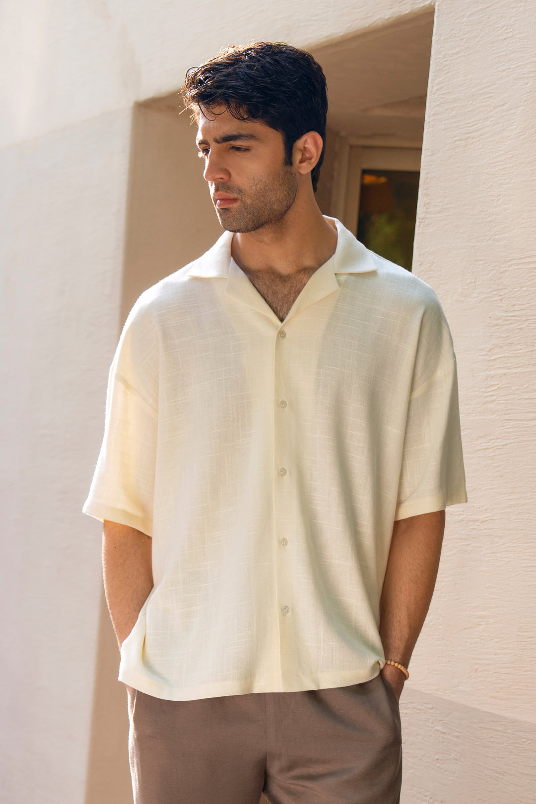 Beige Relaxed Resort Shirt