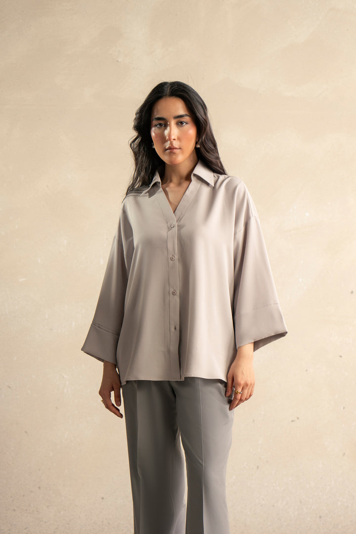 Light Grey Flowy Shirt