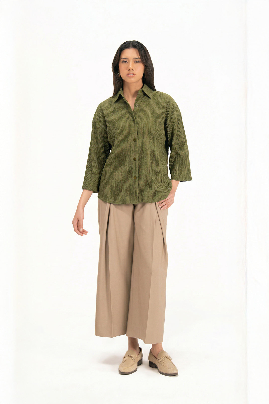 Olive Textured Shirt