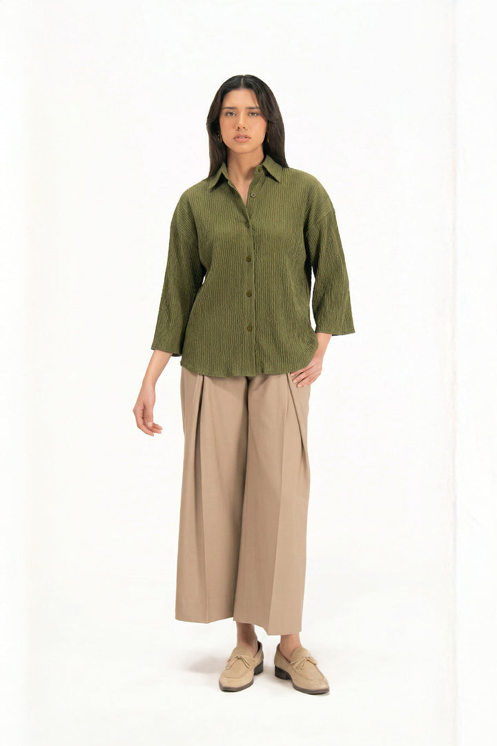 Olive Textured Shirt