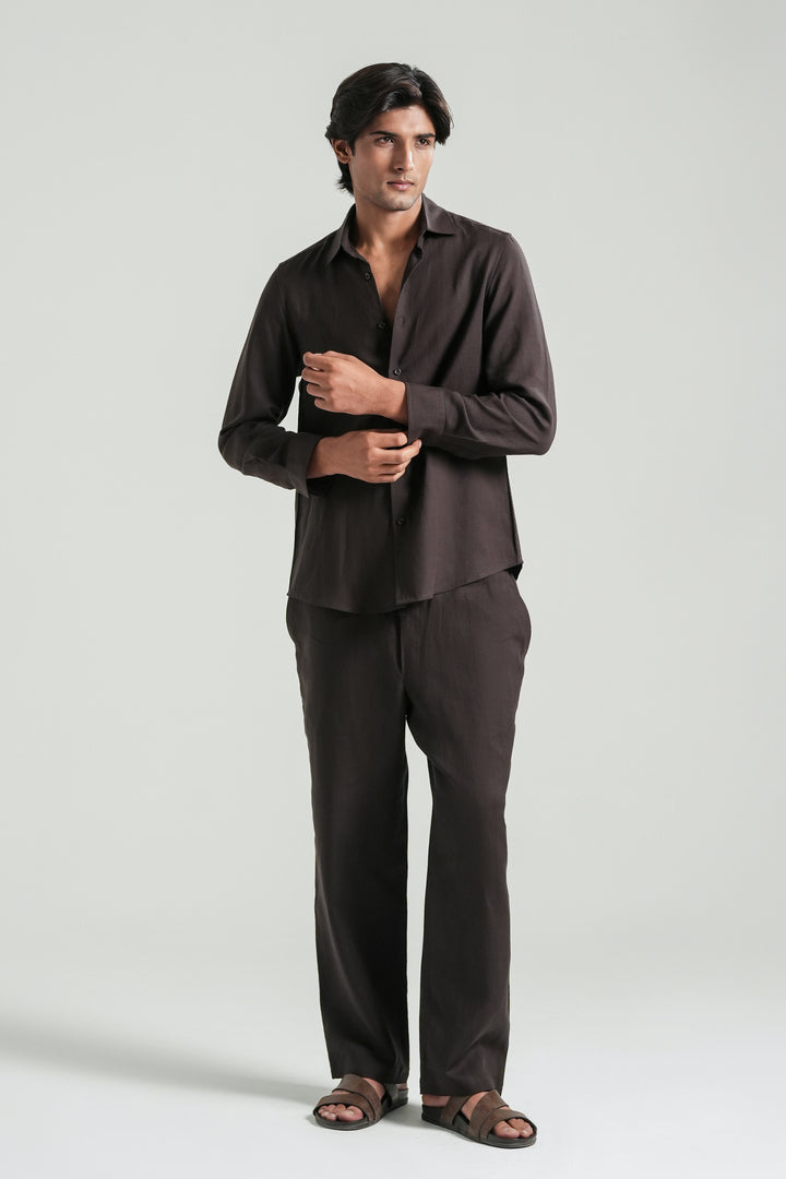 Dark Brown Linen Shirt