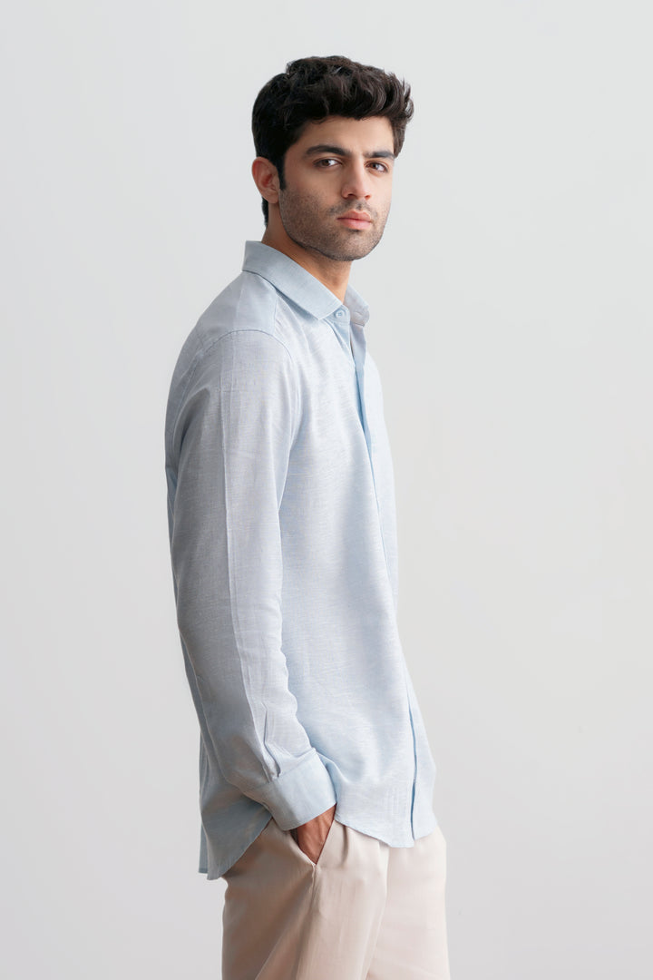 Sky Blue Linen Shirt