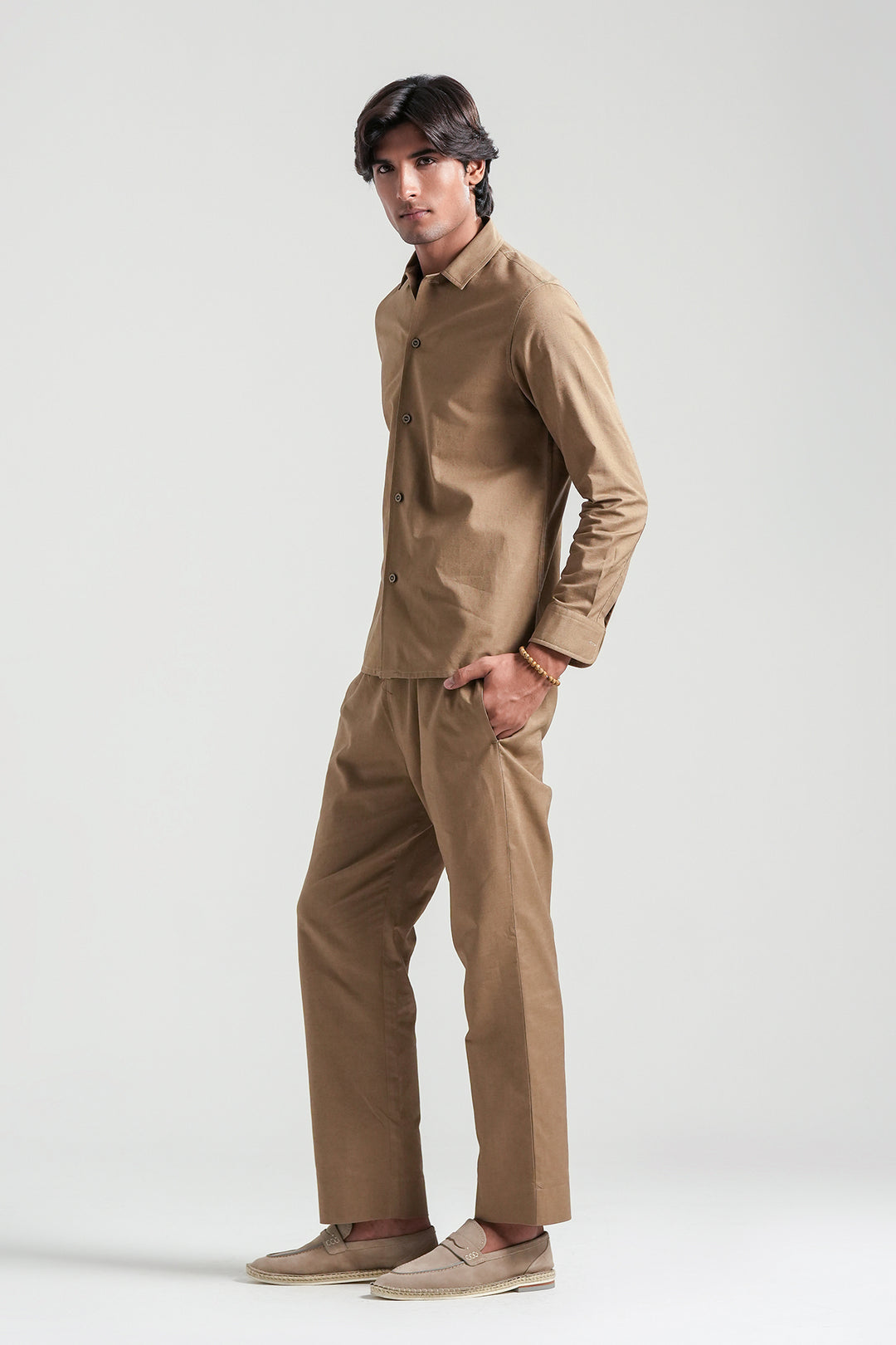 Brown Linen Co-Ord Set