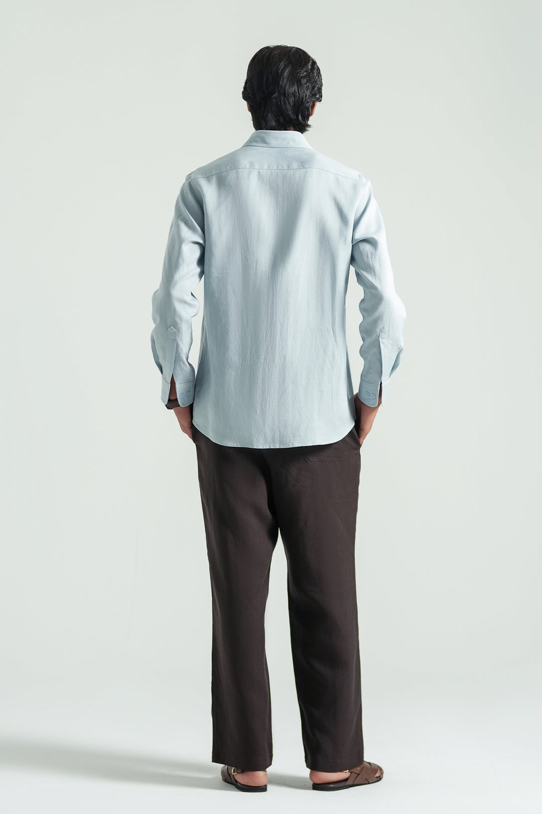 Ice Blue Linen Shirt