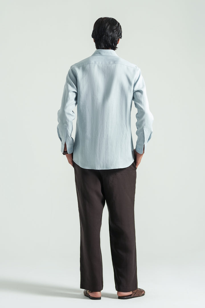 Ice Blue Linen Shirt