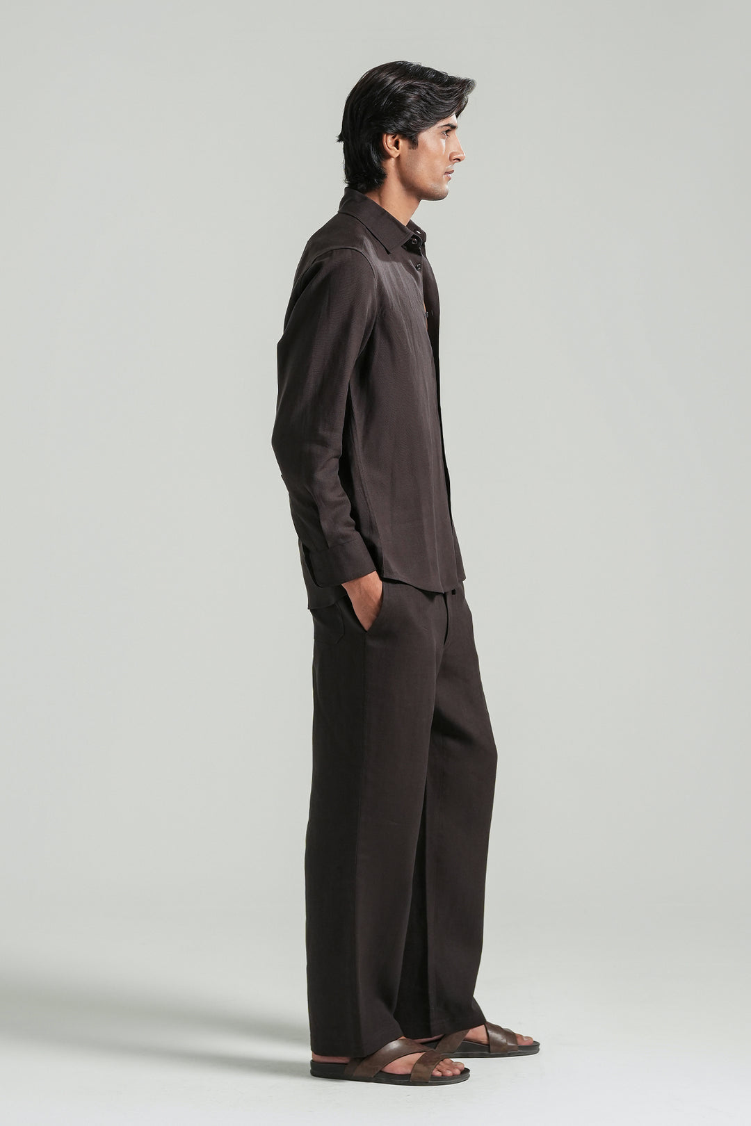 Dark Brown Linen Shirt