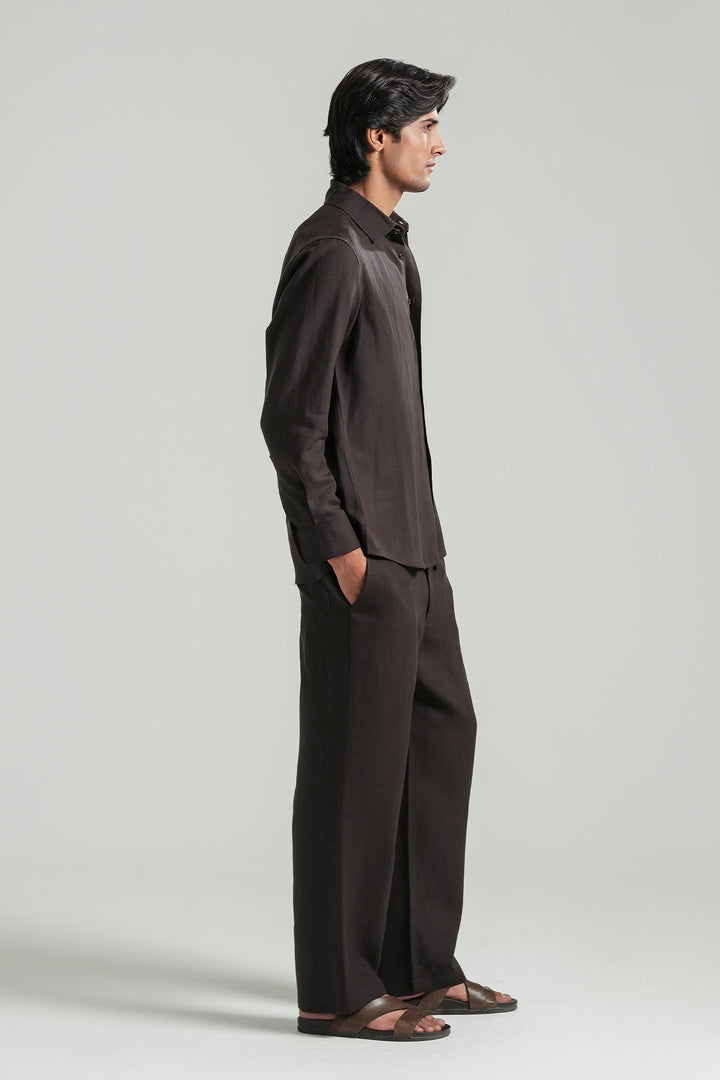 Dark Brown Linen Shirt