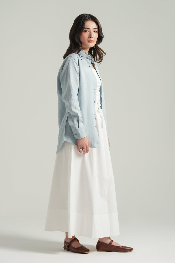 Ice Blue Linen Shirt