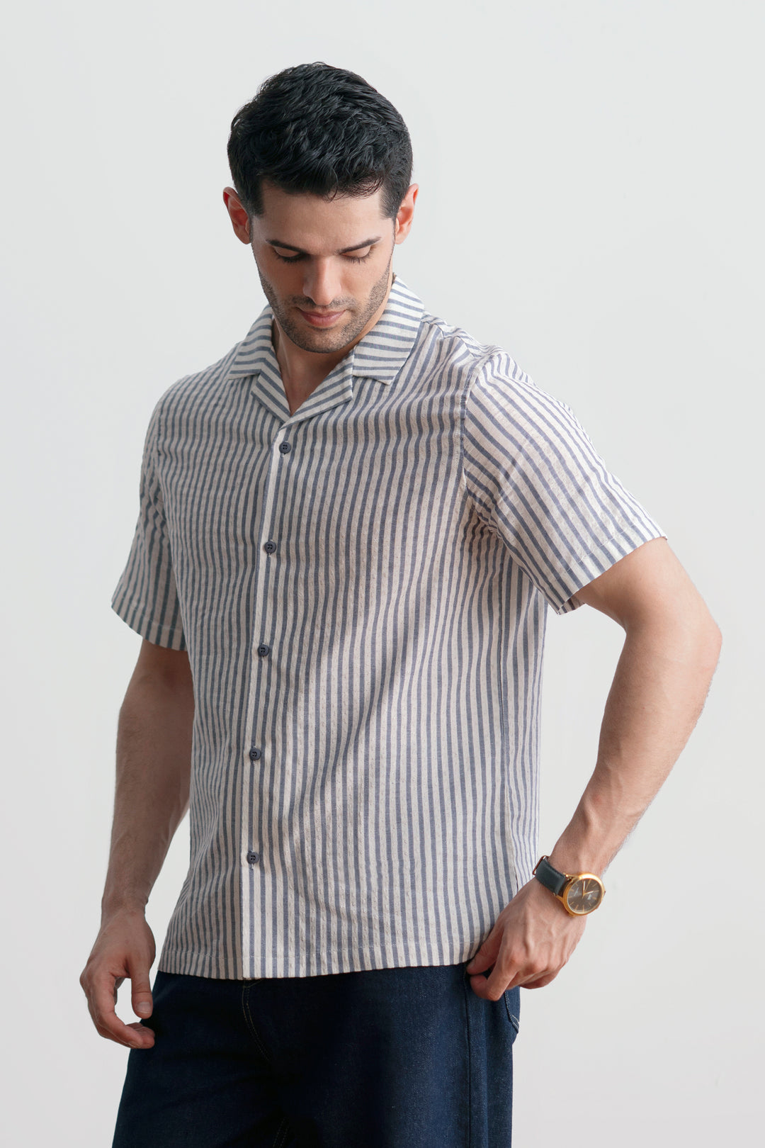 Blue Striped Resort Shirt