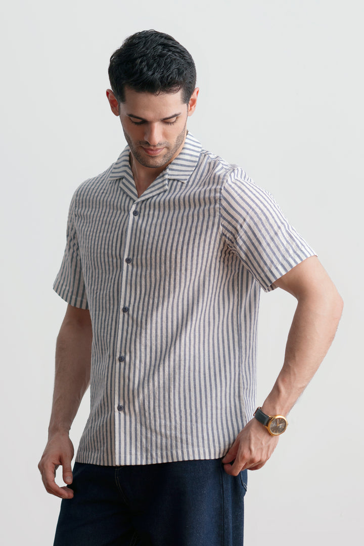 Blue Striped Resort Shirt