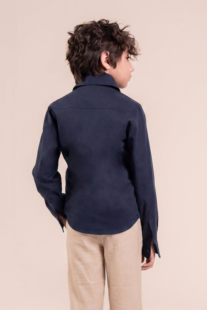 Navy Linen Shirt