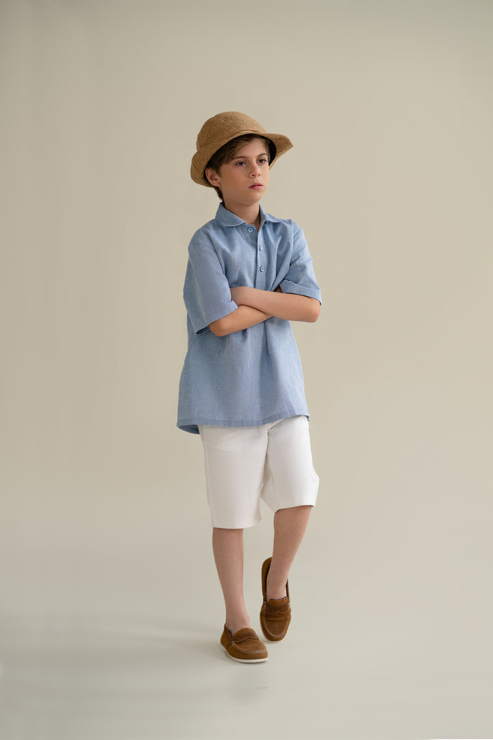 Blue Textured Shirt