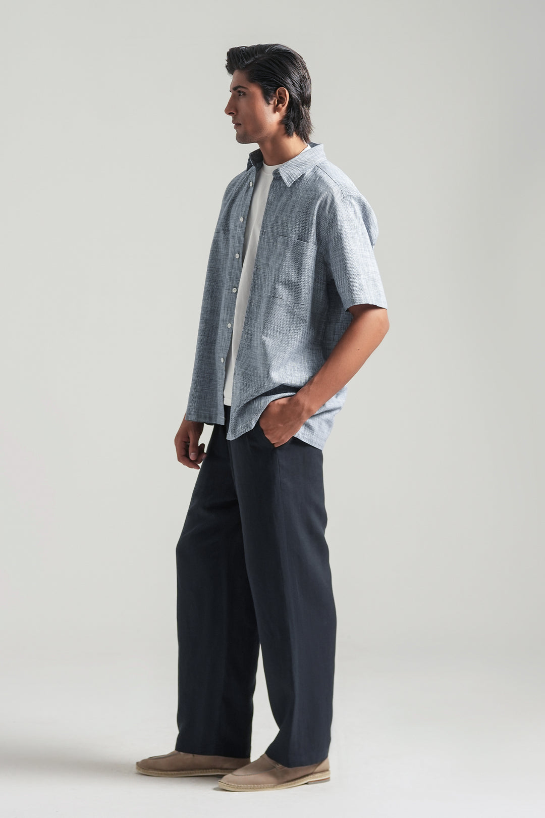 Blue Short Sleeves Shirt
