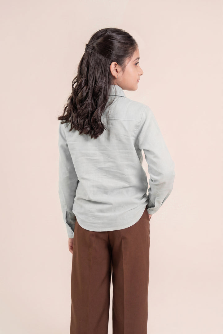 Ice Blue Linen Shirt