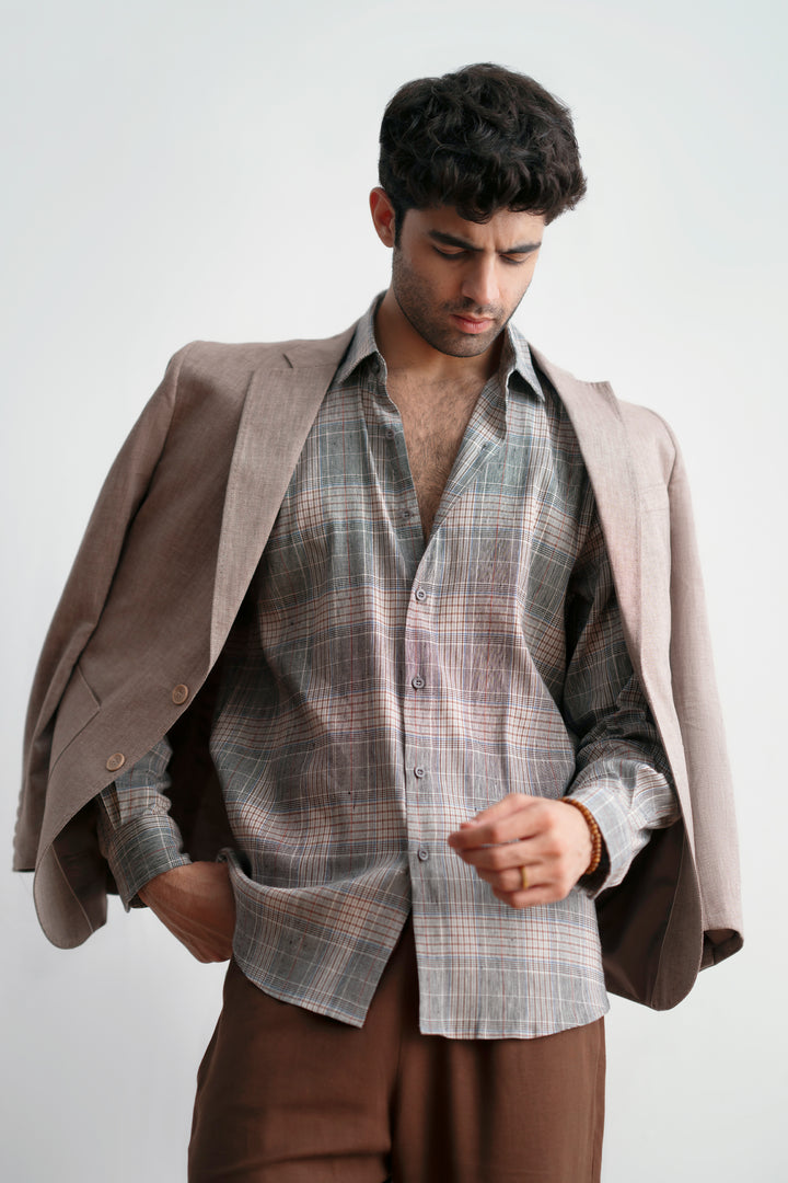 Brown Linen Blazer