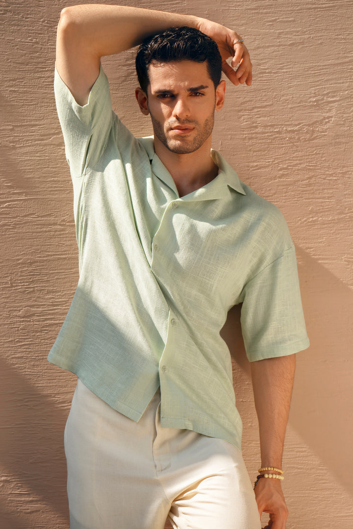 Mint Green Relaxed Resort Shirt