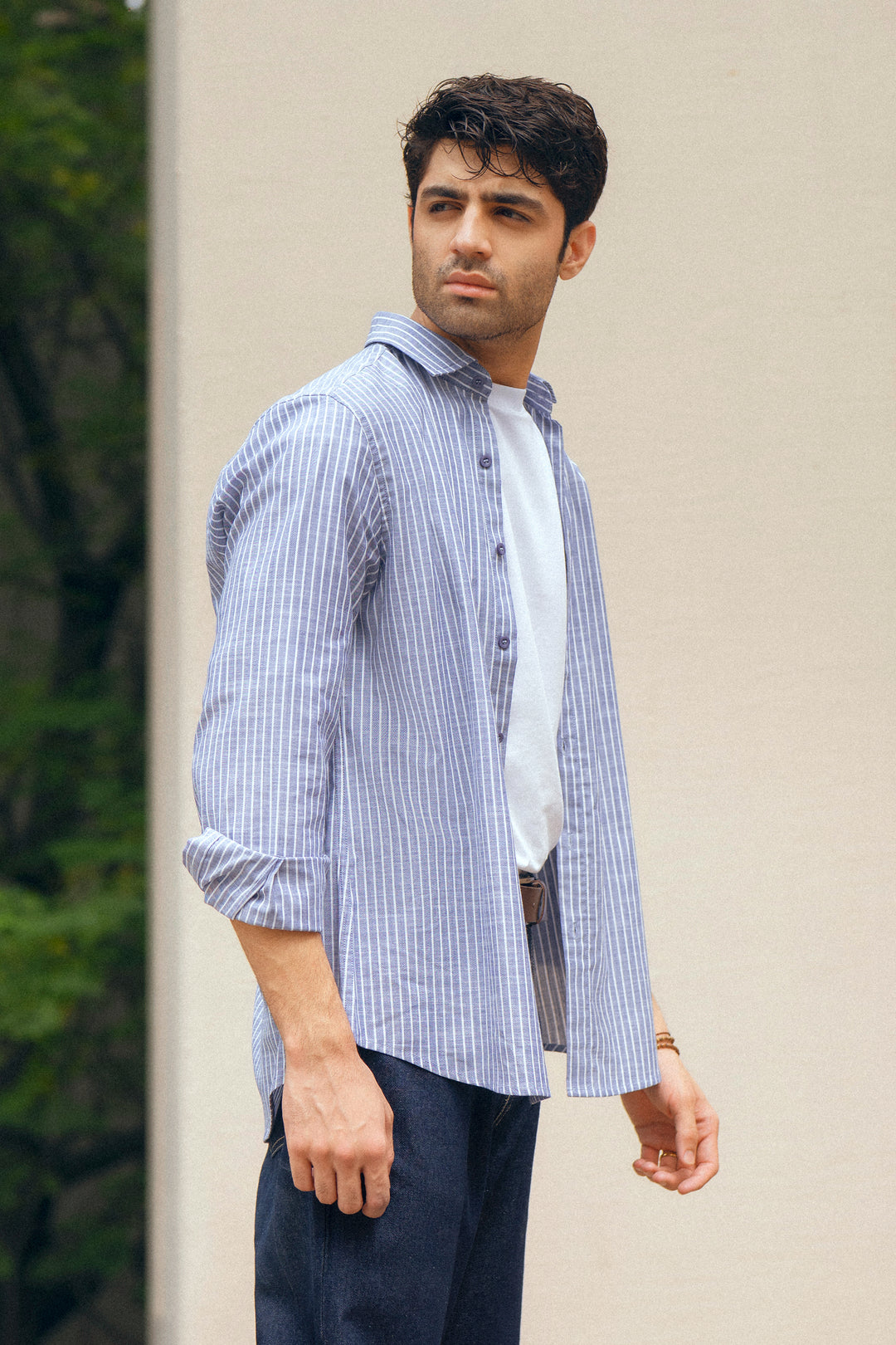 Blue Striped Linen Shirt