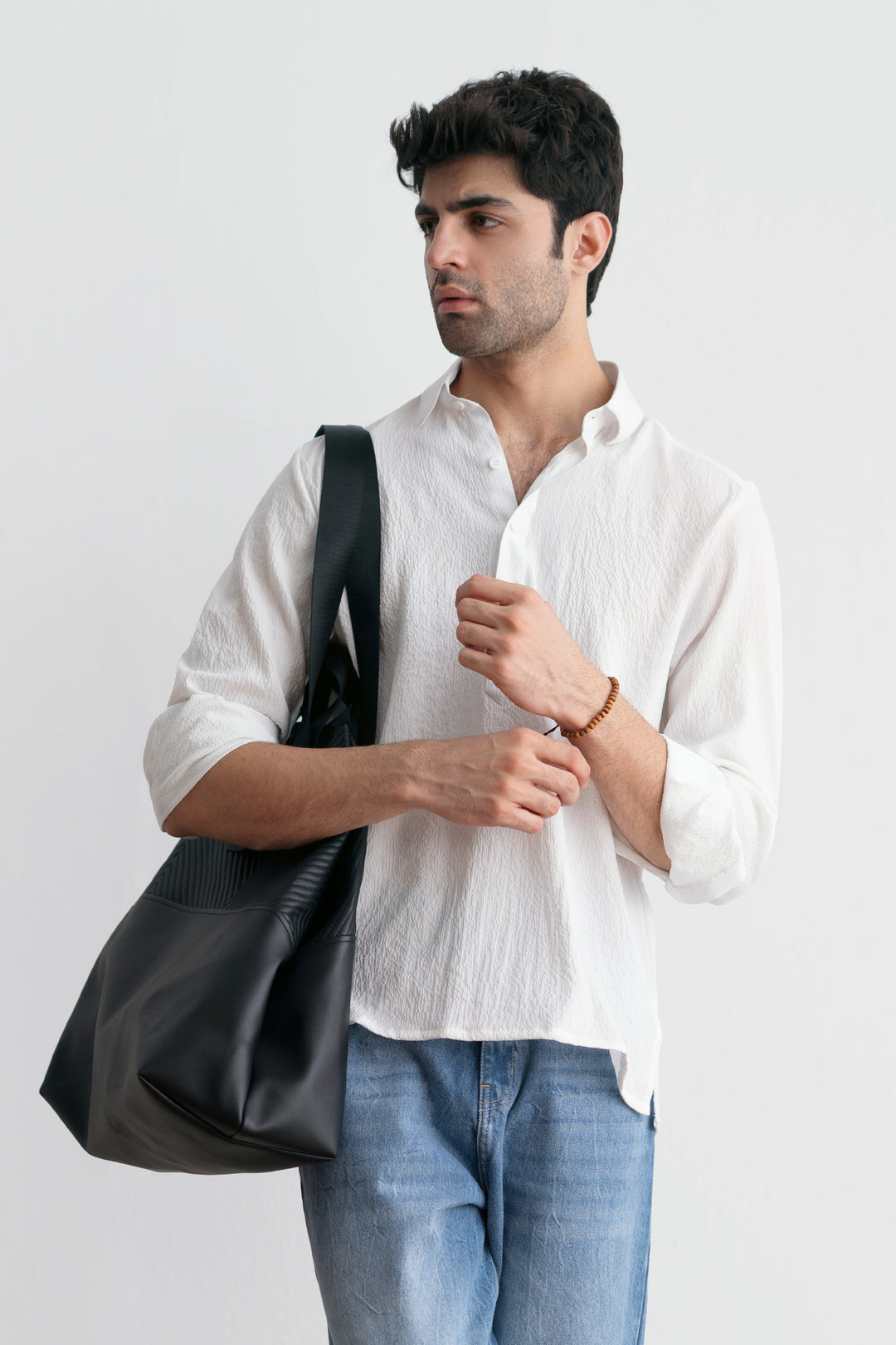 White Polo Textured Shirt