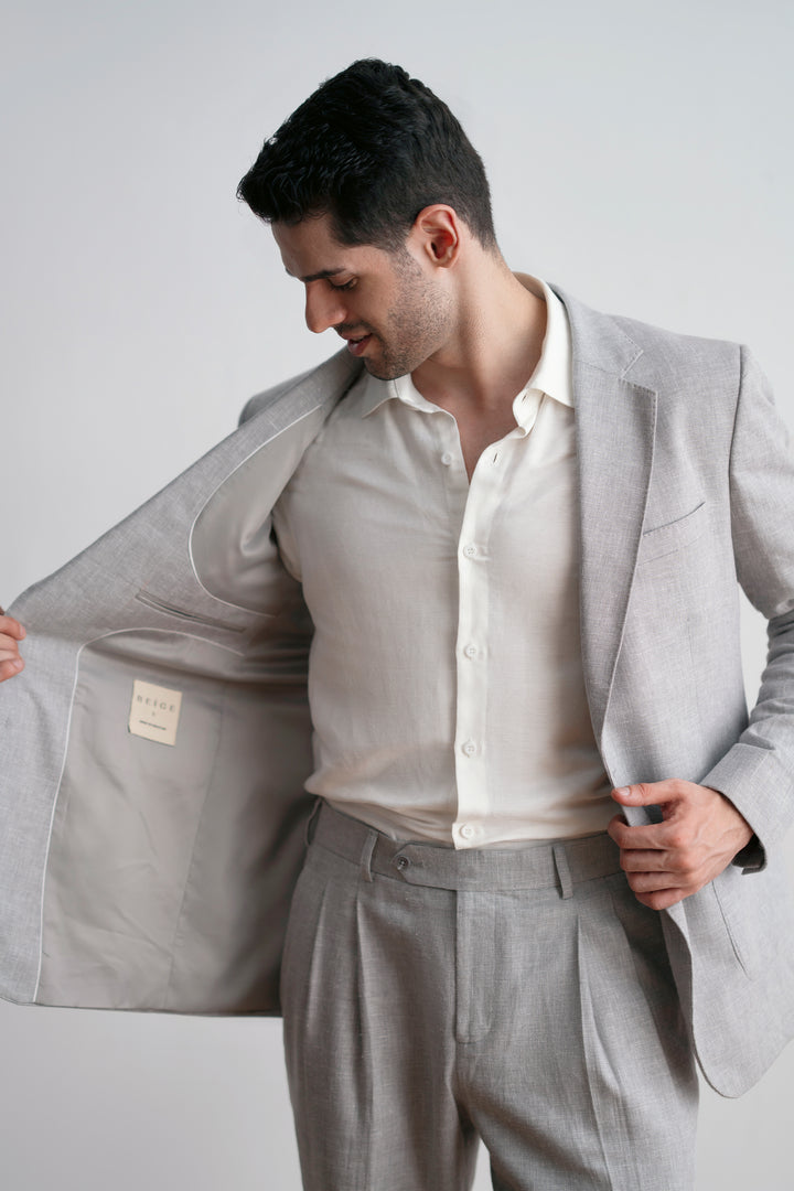 Grey Linen Blazer