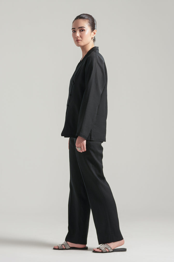 Black Linen Kimono
