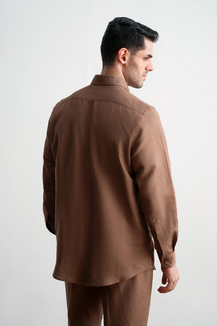 Chocolate Brown Linen Co-Ord Set