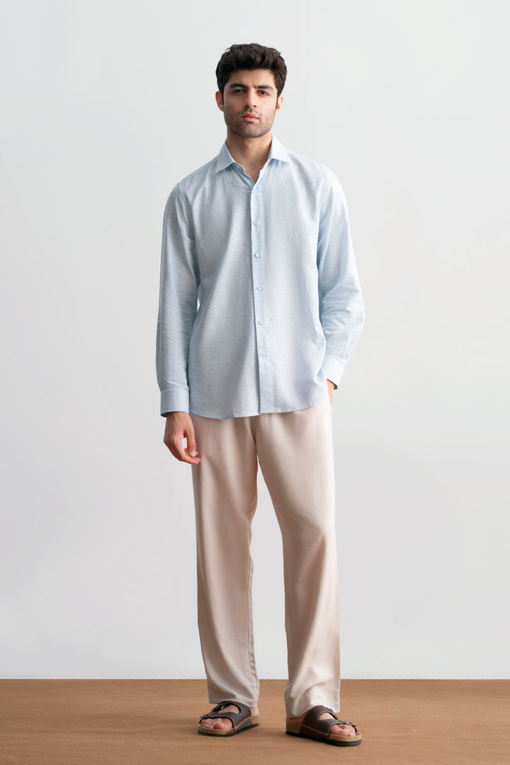 Sky Blue Linen Shirt