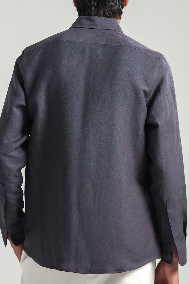 Dark Purple Linen Shirt