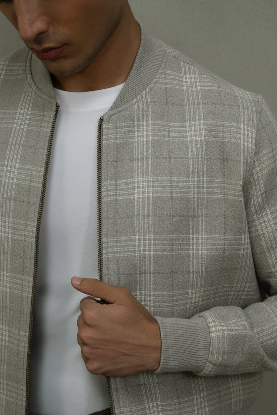 Light Gray Bomber Jacket