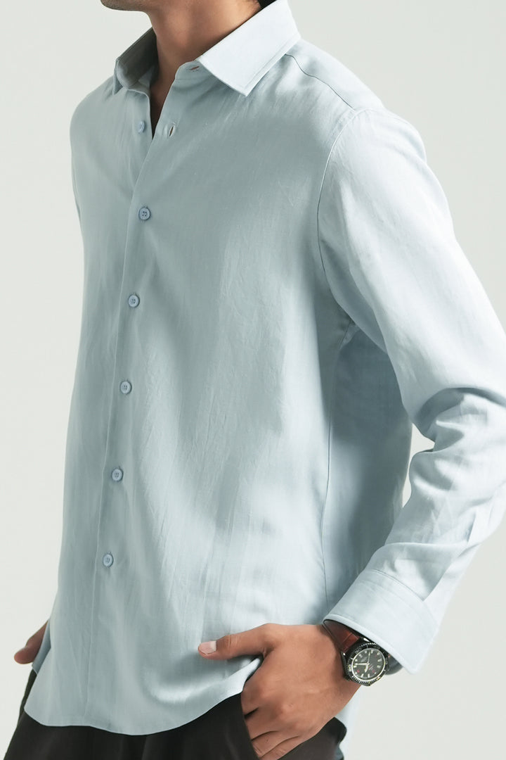 Ice Blue Linen Shirt