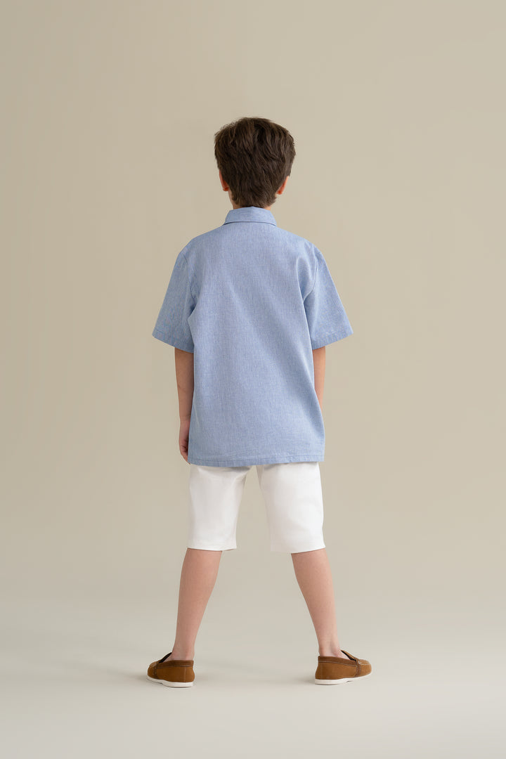 Blue Textured Shirt