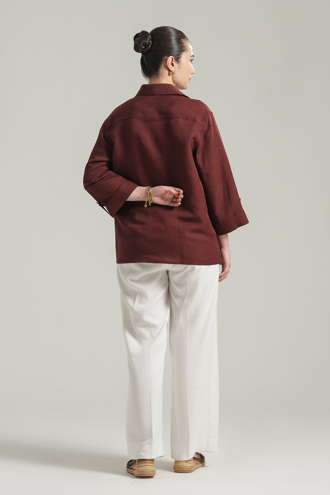 Burgundy Linen Shirt