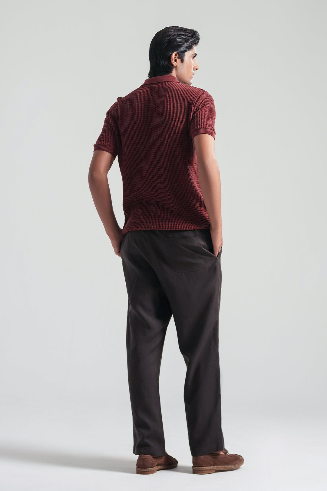 Brick Red Knitted Polo