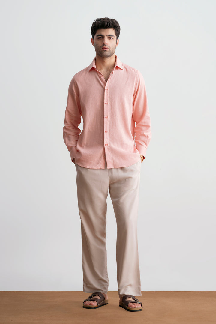 Baby Pink Linen Shirt